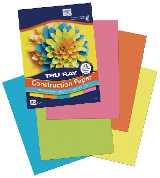 Tru-Ray Construction Paper Hot Colors Assorted 9"x12" 50 Sheets