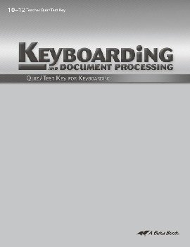 Keyboarding Quiz and Test Key