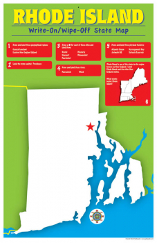 Rhode Island Write-On/Wipe-Off Desk Mat - State Map