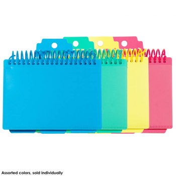 Spiral Bound Index Card Notebook - 3" x 5" Tropical Tones Assorted Colors