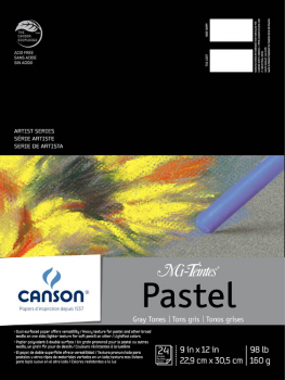 Canson Mi-Teintes Pastel Paper (9" x 12") 24 sheets - Gray Tones