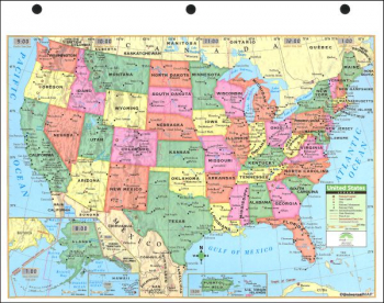 US Notebook Map with US Facts