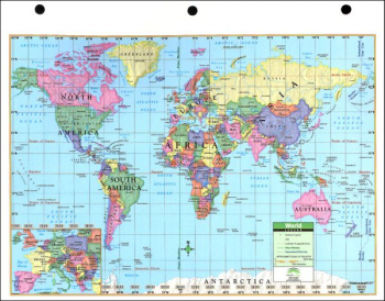 World Notebook Map with World Facts