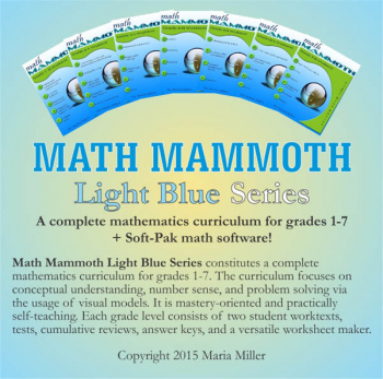 Math Mammoth Light Blue Series Grades 1-7 CD