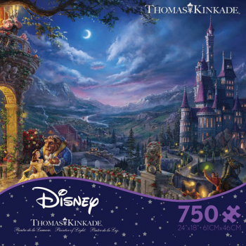 Beauty and the Beast Dancing in the Moonlight Puzzle (Thomas Kinkade Disney Collection) 750 Piece