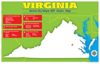 Virginia Write-On/Wipe-Off Desk Mat - State Map