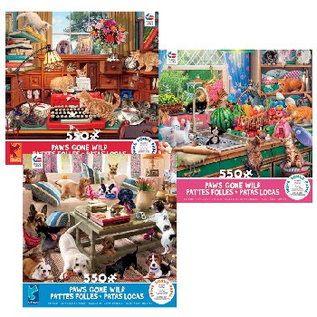 Naughty Puppies (Paws Gone Wild Puzzle) 550 Piece