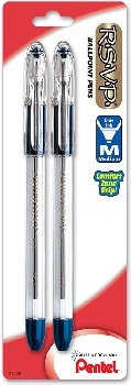 RSVP Ballpoint Pen (1.0mm) Medium Line, Blue ink - 2 pack