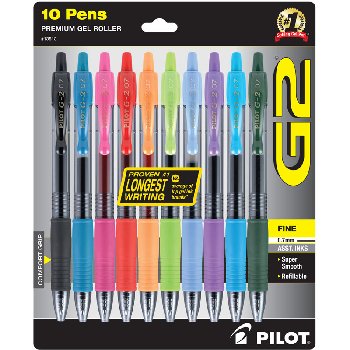 G2 Prem Gel Roller Fine Point Pen Assorted Colors - 10 pack