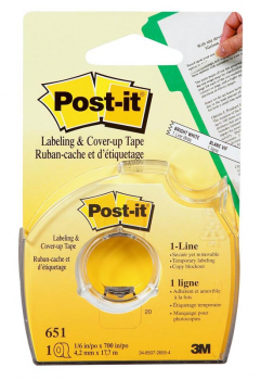 Labeling and Cover-up Tape White (1/6" x 700") Dispensered