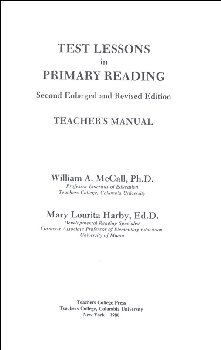 Test Lessons in Primary Reading, Teachers Manual/Answer Key