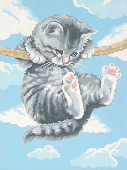 Hang on Kitty Paint-By-Number (Intermediate)