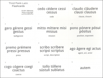 Third Form Latin Flashcards