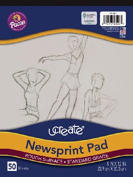 UCreate Newsprint Pads (9" x 12") - 50 Sheets