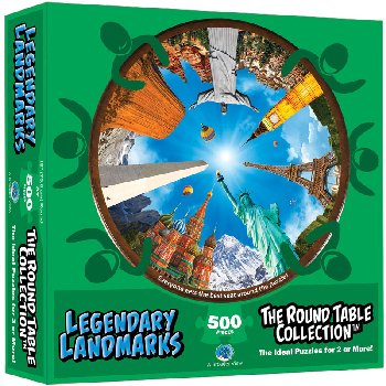 Legendary Landmarks 500 Piece Puzzle (Round Table Collection)