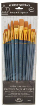 Zip N' Close Long Handle Medium Gold Taklon Brush Set