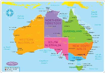 Australian Map Basic Smart Poly Learning Mat