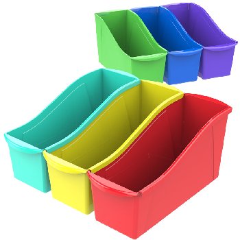 Book Bins Large - pack of 6 (assorted colors)
