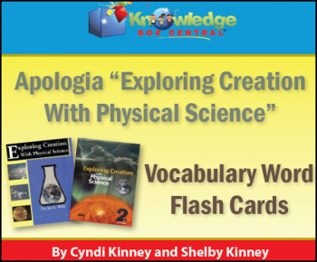 Apologia Physical Science Vocabulary Word Flashcards Printed (1st & 2nd Editions)