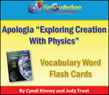 Apologia Physics Vocabulary Word Flashcards Printed