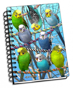 Budgies 3D Notebook 4" x 6"
