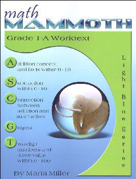 Math Mammoth Light Blue Series Grade 1-A Worktext