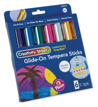 Glide-On Tempera Sticks - Metallic Colors (package of 6)
