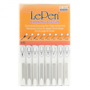 LePen Drawing Technical Pens Set - Pack of 8