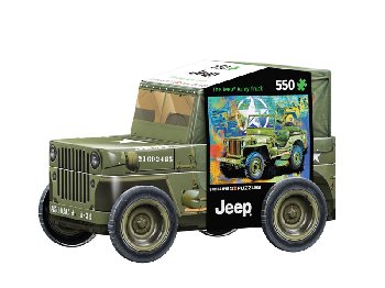 Jeep Army Truck 550 Piece Puzzle in Collectible Shaped Tin