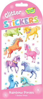 Rainbow Ponies Glitter Stickers