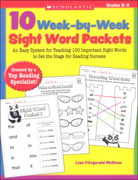 10 Week-by-Week Sight Word Packets