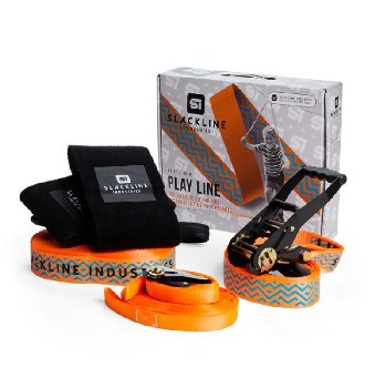 Slackline Industries 50 Foot Teaching Play Line with Help Line for Beginners 