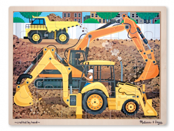 Diggers at Work (Construction Site) Wooden Jigsaw Puzzle (24 pieces)