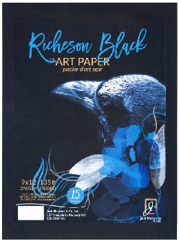 Black Art Paper 9x12" - 15 Sheets