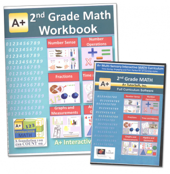 A+ Interactive Math 2nd Grade Standard Edition CD Software & Workbook Bundle