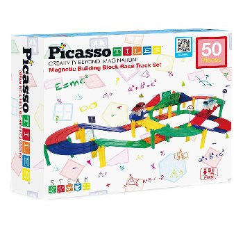 Picasso Tiles Race Track Building Blocks (50 piece)