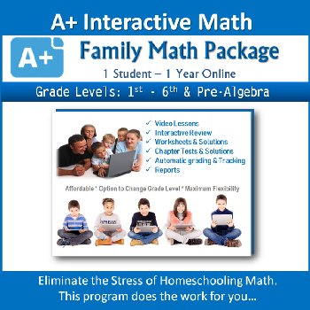 Online Family Math Package for 1 Student