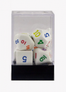 Rainbow Polyhedral Dice in a Box (7 Piece Set)
