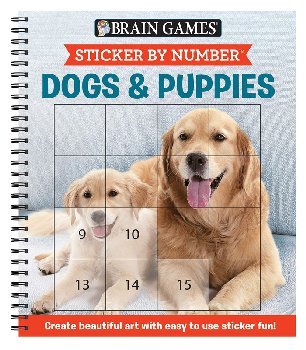 Sticker by Number - Dogs & Puppies (Brain Games) 52 pages