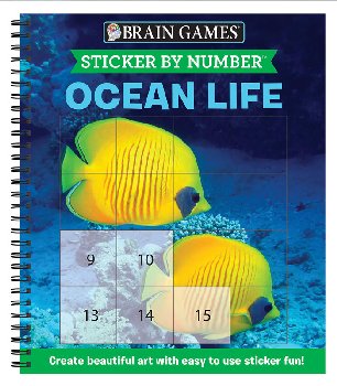 Sticker by Number - Ocean Life (Brain Games) 52 pages