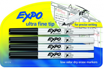 Expo Low Odor Ultra Fine Dry Erase Markers (4 Black)