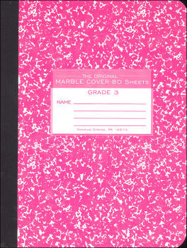 Hard Cover Hot Pink Marble Composition Notebook - Grade 3 (Ruled - 80 sheets)