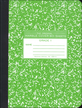 Hard Cover Green Marble Composition Notebook - Grade 1 (Ruled - 80 sheets)