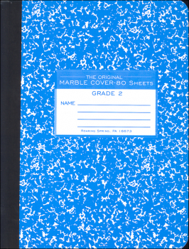 Hard Cover Blue Marble Composition Notebook - Grade 2 (Ruled - 80 sheets)