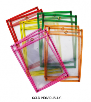 Dry Erase Pocket Neon Assorted Color (9" x 12")