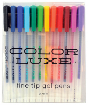 Color Luxe Fine Tip Gel Pens (Set of 12)