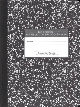 Hard Cover Black Marble Composition Book - College Ruled (100 sheets)