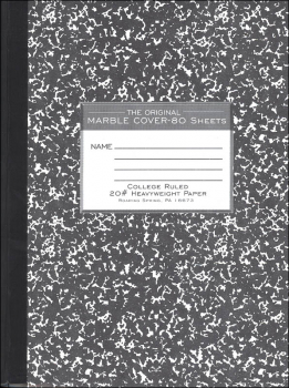 Hard Cover Black Marble Composition Book - College Ruled (80 sheets) 10.25" x 8"