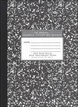 Hard Cover Black Marble Composition Book - Graph Ruled (5" x 5" Quad)