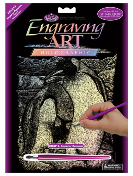 Engraving Art - Emperor Penguins (Holographic Foil)